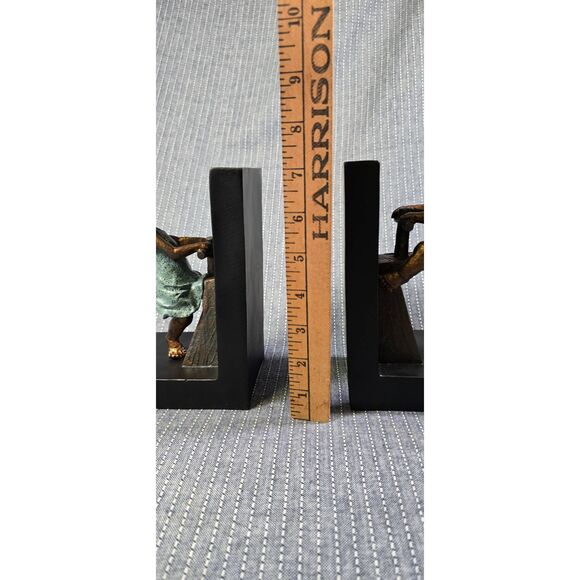 Black Polystone Bookends with Swing Set - Picture 6 of 6